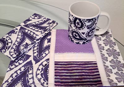 Gift Set - Paisley Mug, Mug Rug & Napkin