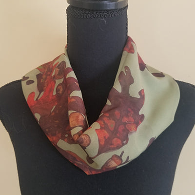 Chiffon Scarf - Acorns and Leaves (Two color choices)
