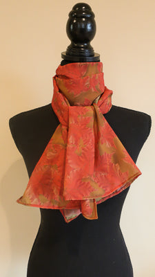 Chiffon Scarf - Maple Leaves