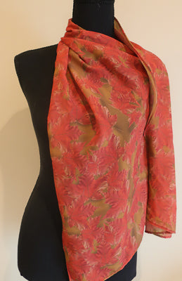 Chiffon Scarf - Maple Leaves