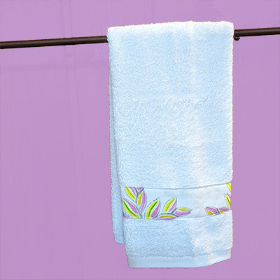 Pink & Yellow Border Hand Towels (Sold Individually)