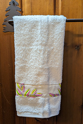 Pink & Yellow Border Hand Towels (Sold Individually)