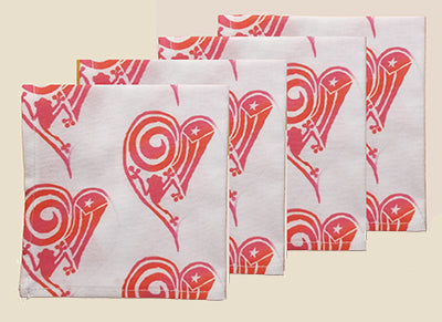 Red Hearts Cocktail Napkins (Set of 4)