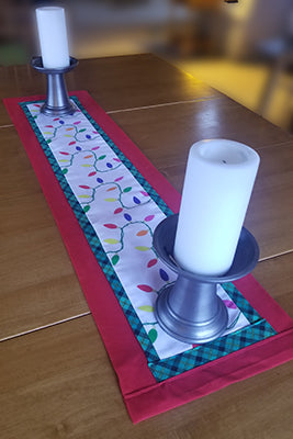 Christmas Light Strings Table Runner