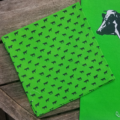 Cows on Green Napkins (Three different designs. Sold Individually)
