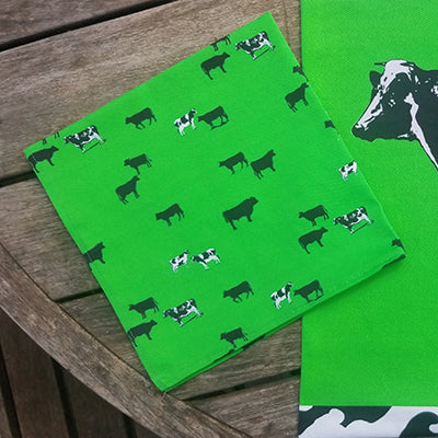 Cows on Green Napkins (Three different designs. Sold Individually)