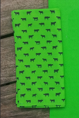 Cows on Green Napkins (Three different designs. Sold Individually)