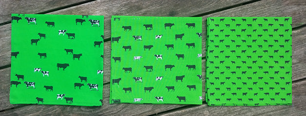Cows on Green Napkins (Three different designs. Sold Individually)