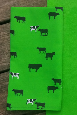 Cows on Green Napkins (Three different designs. Sold Individually)